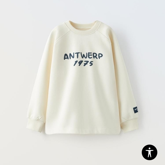 Zara Crew Neck Sweatshirt ANTWERP 1975 - Size 13-14 - Picture 7 of 8